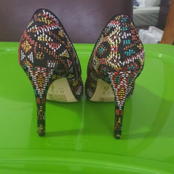 Mix No. 6 multicolor fabric heels - Picture 11 of 11